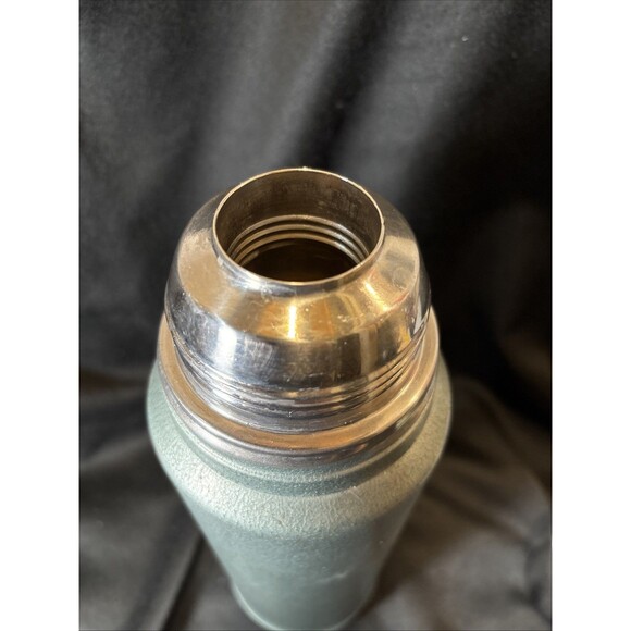 VTG Aladdin Stanley Thermos A-944C Quart No. 100 Cup No. 11 Stopper Green Steel - Picture 7 of 15